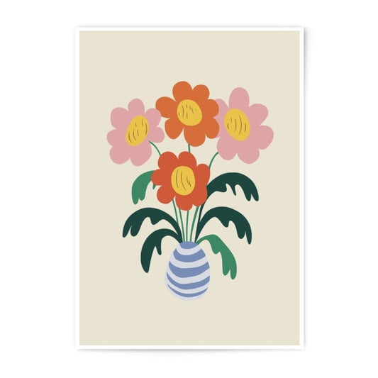 Floral Photographic Print, Flower Bouquet Art, Botanical Illustration, Home Decor, Modern Wall Art, Cute Flowers, Vase Art Print - Tawshia