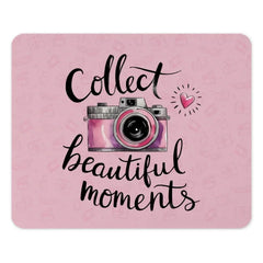Collect Beautiful Moments MousePad, Pink Camera MousePad, Photographer Gift, Photography Lover Gift, Office Desk Decor, Photo Mouse Pad - Tawshia