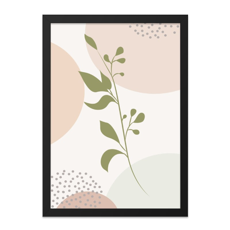 Minimalist Botanical Wall Art, Modern Abstract Plant Print, Boho Neutral Decor, Green Leaf Artwork, Simple Nature Illustration - Tawshia