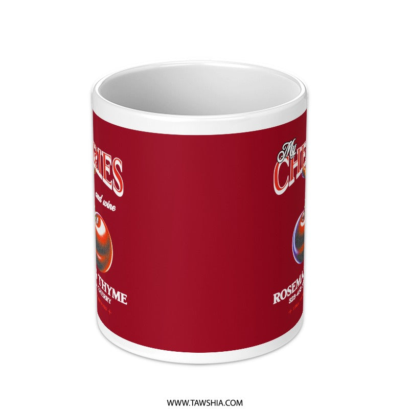 Retro Cherries Design Coffee Mug Perfect Gift Product