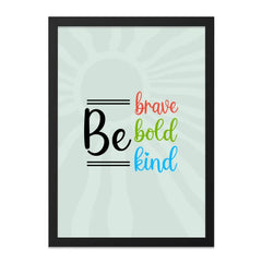 Be Brave Bold Kind Wall Art, Motivational Print, Inspirational Quote, Positive Affirmation, Home Decor, Kids Room Art - Tawshia