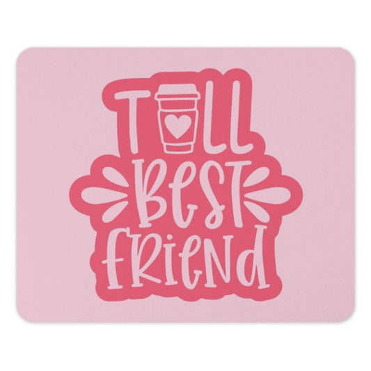 Best Friend Mouse Pad, Cute Coffee Cup, Friendship Gift, Pink Aesthetic Desk Decor, Office Accessories, Unique Gift Idea, For Her - Tawshia
