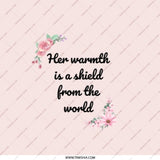 Floral Pocket Mirror, Her Warmth Quote Mirror, Gift For Her, Shield From The World Compact Mirror, Travel Mirror, Makeup Mirror - Tawshia