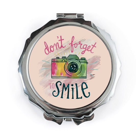 Don't Forget to Smile Mirror, Camera Mirror, Inspirational Quote Mirror, Colorful Camera Design, Photography Lover Gift, Cute Mirror - Tawshia