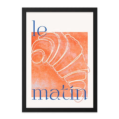 Croissant Wall Art, French Le Matin Print, Breakfast Wall Decor, Food Poster, Kitchen Wall Art, Modern Art Print, Minimalist Art, Home Decor - Tawshia