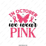 October Pink Ribbon Pillow, Butterfly Pillow, Breast Cancer Awareness Gift, Awareness Month Pillow, Survivor Pillow, In October We Wear Pink - Tawshia