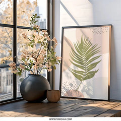 Abstract Palm Leaf Wall Art, Botanical Print, Modern Art Print, Minimalist Decor, Home Decor Wall Art, Nature Inspired Wall Decor - Tawshia