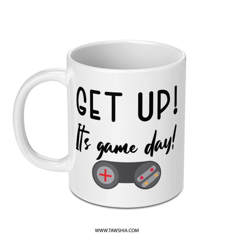 Gamer Mug, Get Up Its Game Day, Video Game Gift, Funny Gamer Mug, Gaming Addict Mug, Gift for Gamers, Gamepad Design Mug - Tawshia