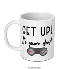 Gamer Mug, Get Up Its Game Day, Video Game Gift, Funny Gamer Mug, Gaming Addict Mug, Gift for Gamers, Gamepad Design Mug - Tawshia