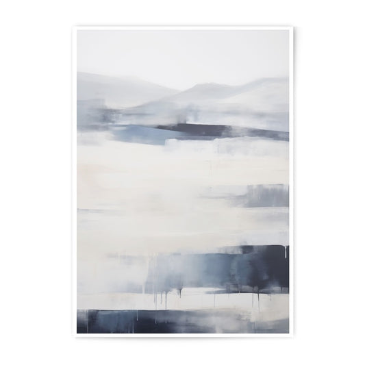 Abstract Landscape Photographic Print, Mountain Art, Minimalist Decor, Blue and White Wall Art, Home Decor, Modern Art Print - Tawshia