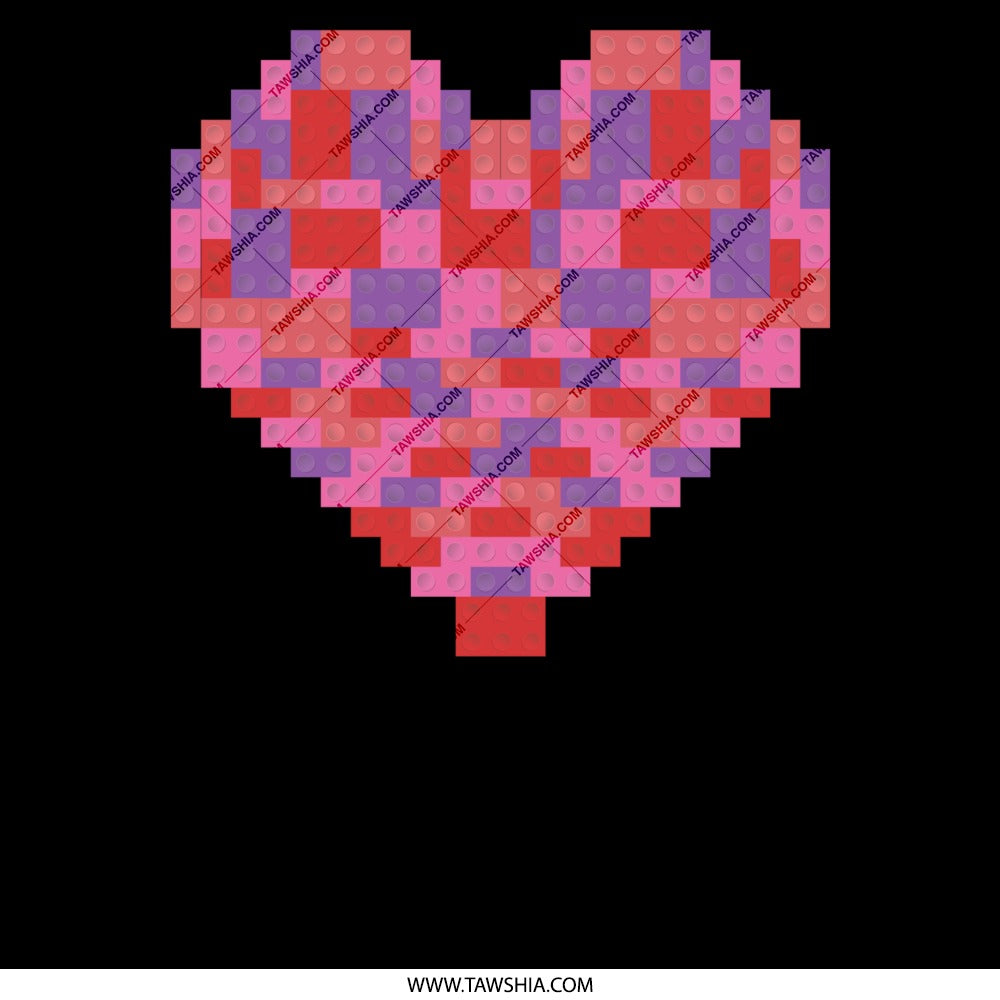 Heart Shaped Colorful Block Art Decor product