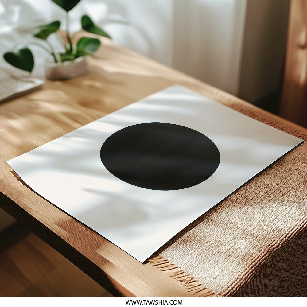 Minimalist Black Circle Photographic Print, Modern Art, Simple Geometric Design, Wall Decor, Home Decor, Contemporary Art - Tawshia