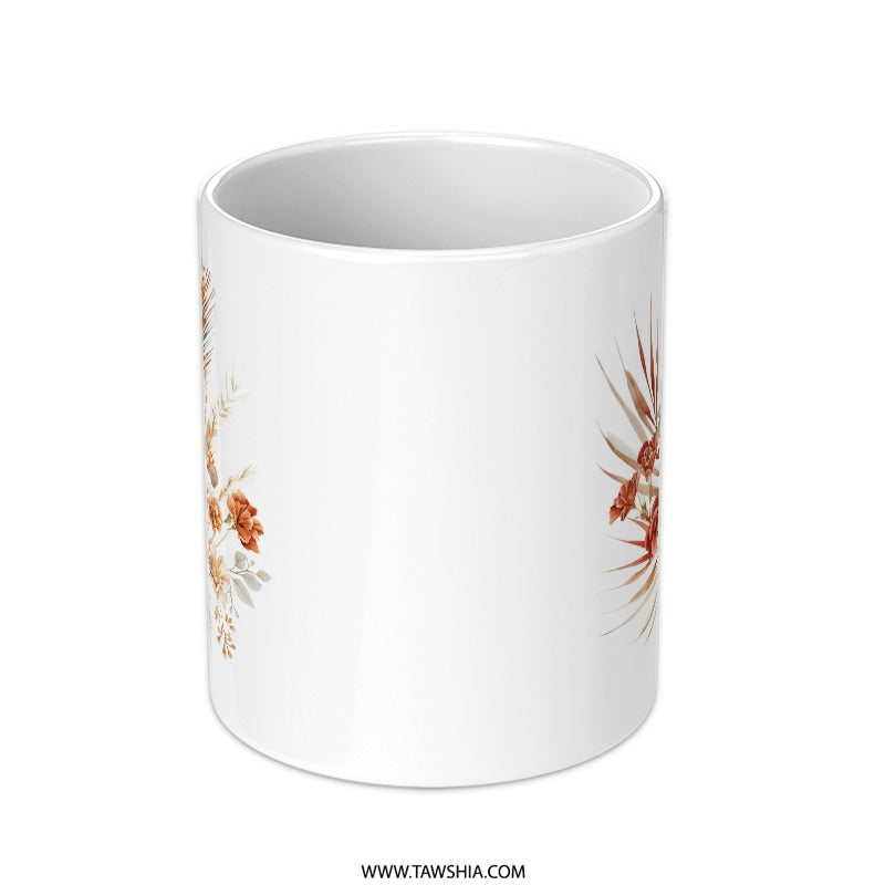 Boho Floral Mug, Rustic Flower Coffee Cup, Autumn Bloom Mug, Botanical Drinkware, Farmhouse Decor Mug, Floral Lovers Gift Mug - Tawshia