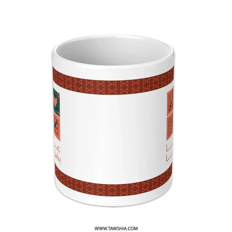 Traditional Patterned Red and White Mug product type