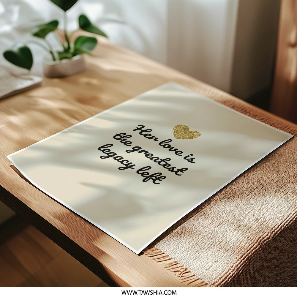 Love Legacy Photographic Prints, Heart Art Print, Motivational Quote Prints, Inspirational Wall Decor, Gift For Her, Modern Art - Tawshia