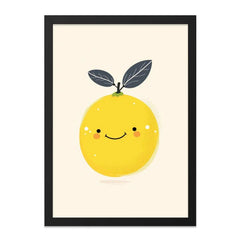 Cute Lemon Wall Art, Smiling Fruit Print, Kitchen Decor, Modern Art Print, Kids Room Art, Playroom Decor, Citrus Wall Decor - Tawshia