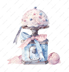 Watercolor Cake Safe Mug, Whimsical Foodie Gift, Pink Blue Kitchen Decor, Cute Bakery Lover Coffee Cup, Unique Art Gift Mug - Tawshia