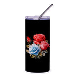 Floral Roses Tumbler, Colorful Roses Tumbler, Beautiful Flowers Tumbler, Aesthetic Roses Tumbler, Elegant Tumbler, Trendy Tumbler - Tawshia