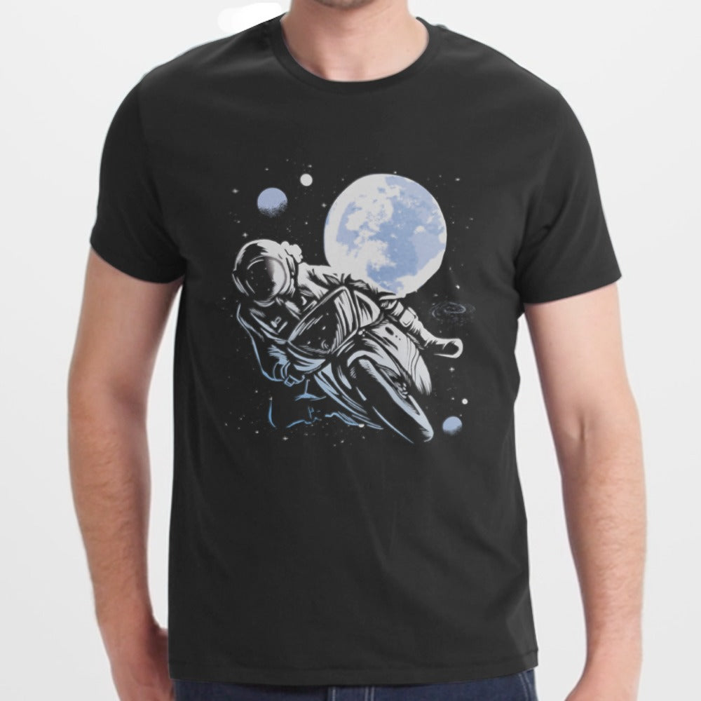 Moonlit Biker Graphic Print Casual Tee Shirt product type