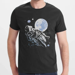 Moonlit Biker Graphic Print Casual Tee Shirt product type
