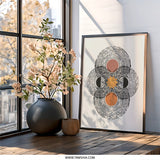 Abstract Flower Wall Art, Geometric Print, Bohemian Decor, Modern Art Print, Neutral Tones Wall Decor, Minimalist Home Decor, Wall Decor - Tawshia