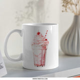 Strawberry Milkshake Mug, Dessert Drink Mug, Cute Food Mug, Sweet Treat Cup, Gift Idea, Kitchen Decor, Drinkware - Tawshia