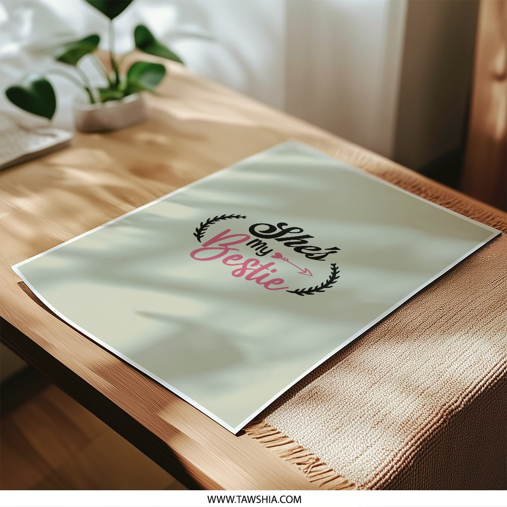 Shes My Bestie Photographic Prints, Best Friend Gift, Friendship Photo, Cute Friendship Gift, Gift For Best Friend, Wall Art Decor - Tawshia