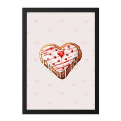 Heart Cookie Wall Art, Valentine's Decor, Sweet Treat Print, Cute Food Art, Kitchen Wall Art, Whimsical Art, Valentine's Gift - Tawshia