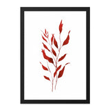Red Leaves Wall Art, Botanical Print, Minimalist Art, Modern Home Decor, Plant Illustration, Elegant Wall Decor, Nature Inspired Print - Tawshia
