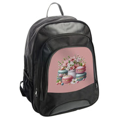 Macarons and Flowers Backpack, Sweet Treat Gift, Food Art Backpack, Unique Backpack Design, Stylish Backpacks - Tawshia