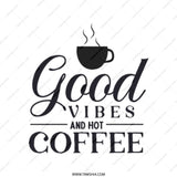 Coffee Lover Tote Bag, Good Vibes Hot Coffee Tote, Trendy Tote Bag, Coffee Gift, Everyday Carry Bag, Stylish Bag for Coffee Addicts - Tawshia