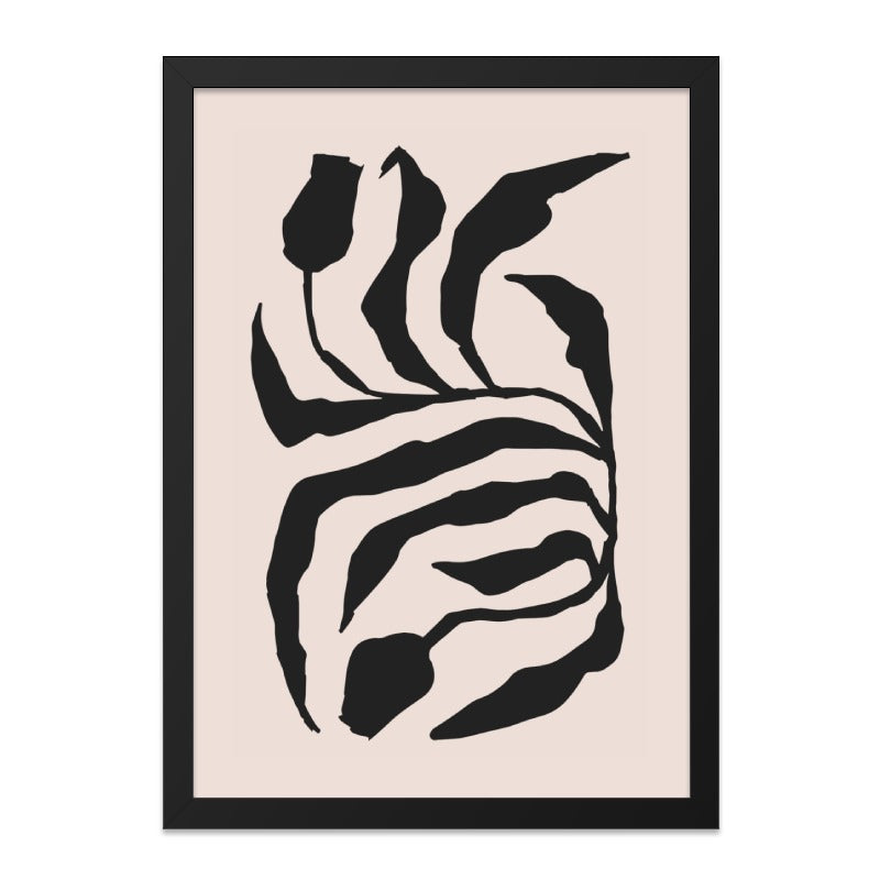 Abstract Plant Wall Art, Black and Beige Print, Botanical Art Print, Modern Home Decor, Minimalist Art, Living Room Wall Art - Tawshia