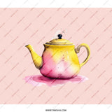 Teapot Backpack, Watercolor Tea Pot Bag, Artistic Backpack, Unique Design Bag, Gift for Tea Lover, Stylish Backpack - Tawshia