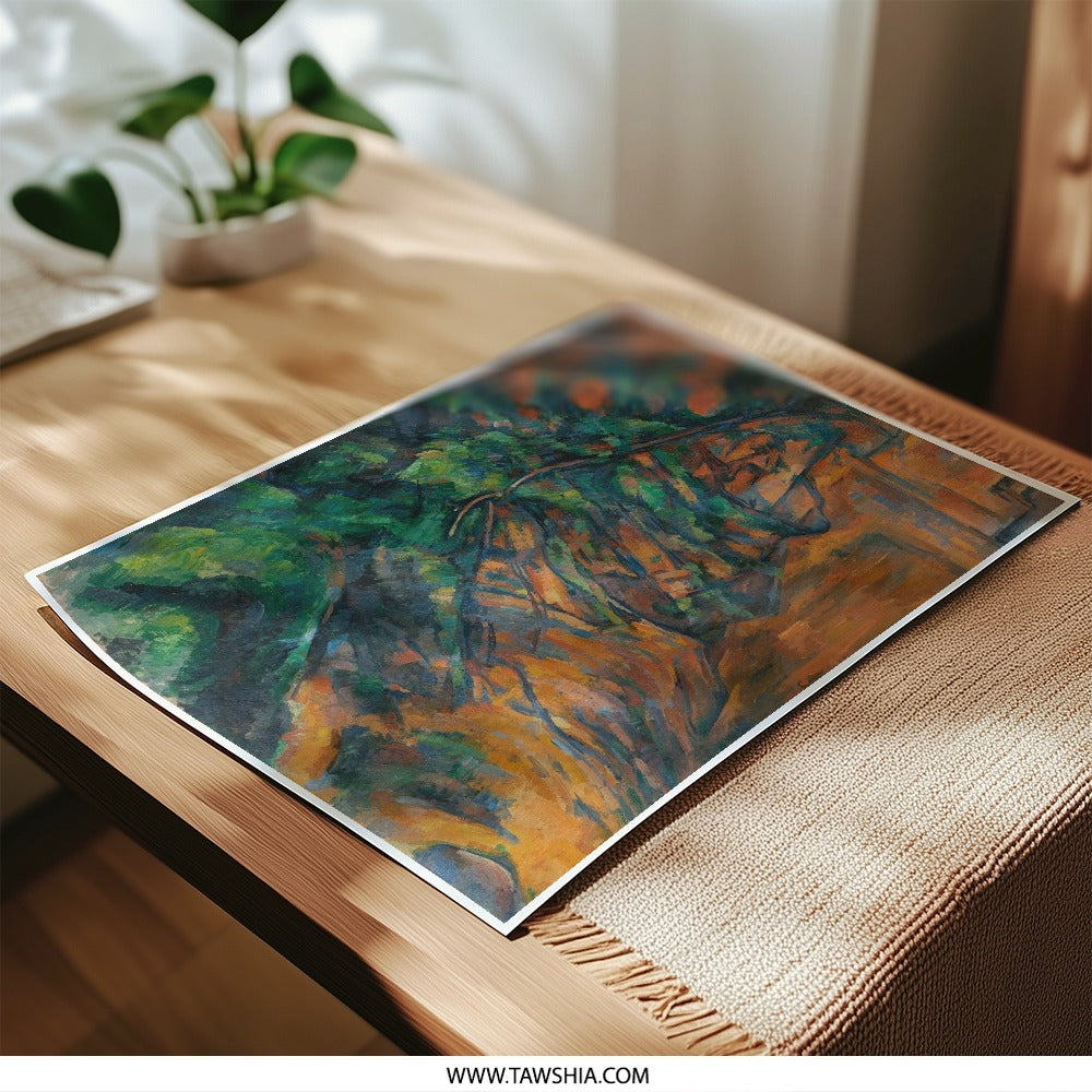 Cézanne Rocks Photographic Print, Impressionist Art, Fine Art Print, Wall Decor, Home Decor, Art Gift, Landscape Painting - Tawshia