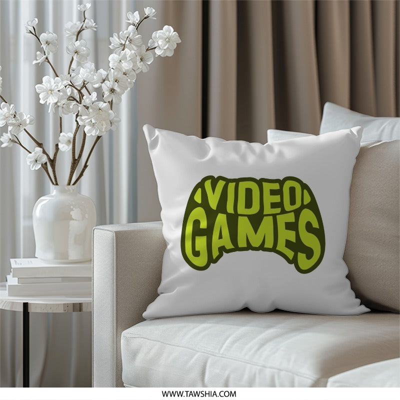 Video Games Pillow, Gaming Decor, Gamer Gift, Cool Pillows, Fun Accent Pillow, Home Decor Pillows - Tawshia