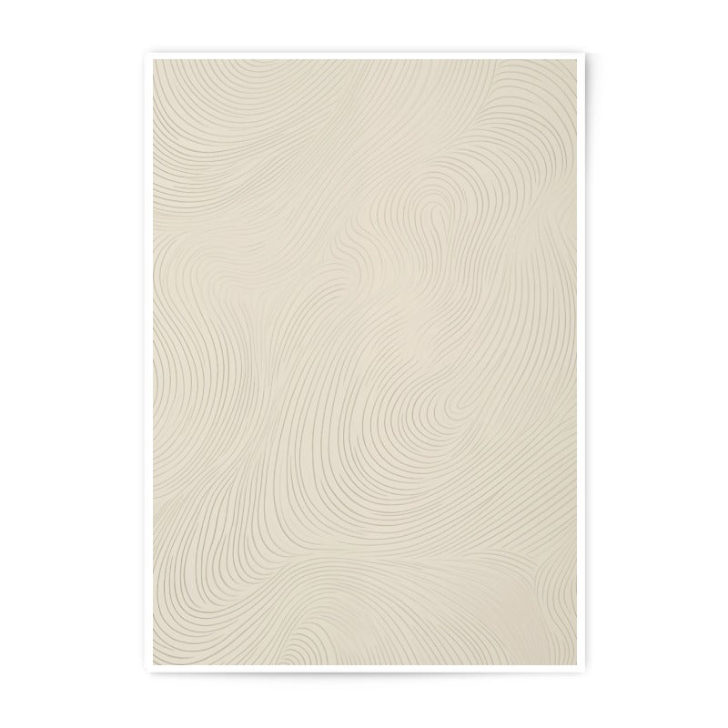 Beige Line Art Photographic Print, Abstract Wave Art, Neutral Wall Decor, Minimalist Design, Home Decor, Modern Art Print - Tawshia