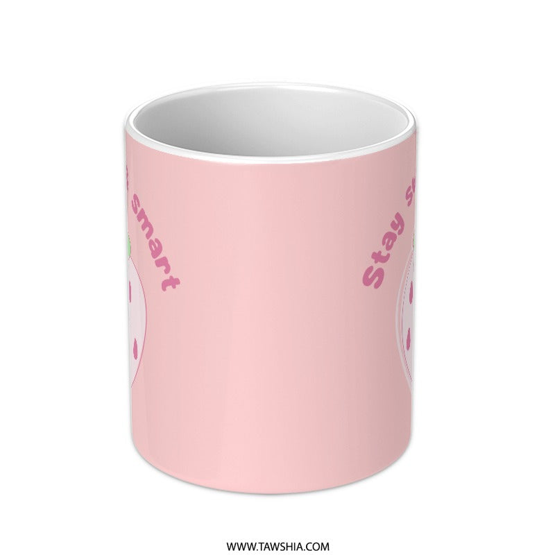 Cute Strawberry Mug, Stay Sweet, Coffee Mug, Smart Mug, Gift Mug, Kitchen Decor, Strawberry Gift, Kawaii Mug, Pink Mug, Foodie Mug - Tawshia