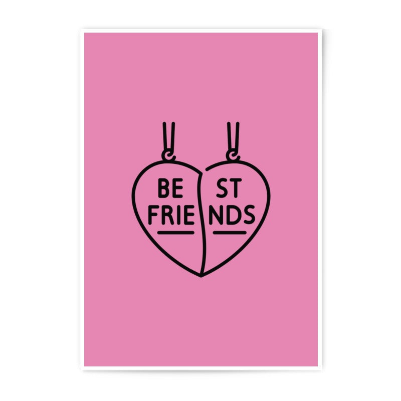 Best Friends Photographic Prints, Matching Heart Print, Besties Wall Art, Friendship Print, Gift For Best Friend, Cute Friendship Decor - Tawshia