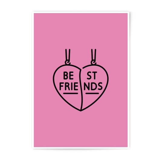 Best Friends Photographic Prints, Matching Heart Print, Besties Wall Art, Friendship Print, Gift For Best Friend, Cute Friendship Decor - Tawshia