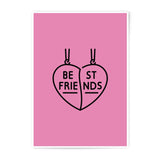 Best Friends Photographic Prints, Matching Heart Print, Besties Wall Art, Friendship Print, Gift For Best Friend, Cute Friendship Decor - Tawshia