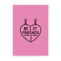 Best Friends Photographic Prints, Matching Heart Print, Besties Wall Art, Friendship Print, Gift For Best Friend, Cute Friendship Decor - Tawshia