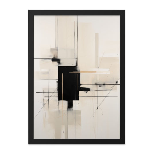 Abstract Wall Art, Geometric Print, Minimalist Art, Modern Home Decor, Black and Beige Artwork, Contemporary Art Print, Living Room Wall Art - Tawshia