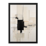 Abstract Wall Art, Geometric Print, Minimalist Art, Modern Home Decor, Black and Beige Artwork, Contemporary Art Print, Living Room Wall Art - Tawshia
