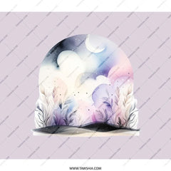 Celestial Dreams Backpack, Moonlit Garden Scene Back Pack, Fantasy Art BackPack, Watercolor Sky Back Pack, Stylish BackPack, Unique Design - Tawshia