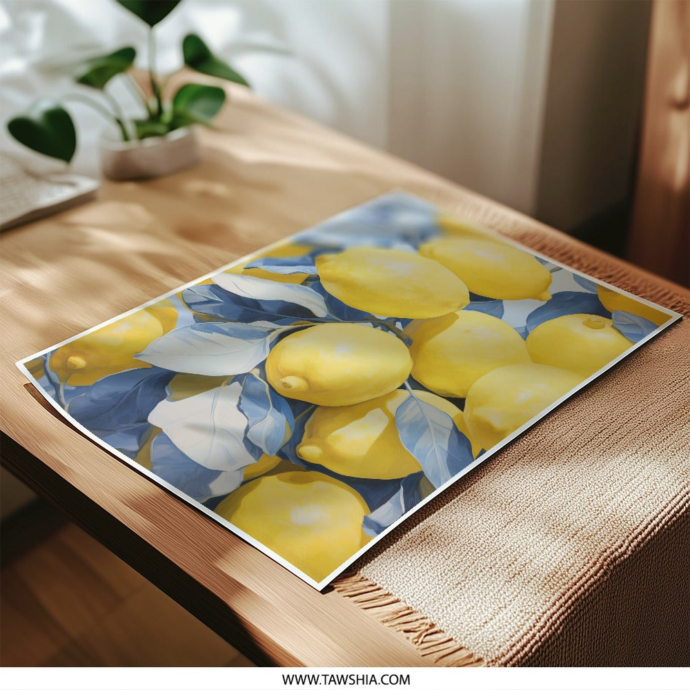 Lemon Photographic Prints, Botanical Art, Kitchen Decor, Citrus Artwork, Wall Art Decor, Modern Art Prints, Fruit Photography - Tawshia