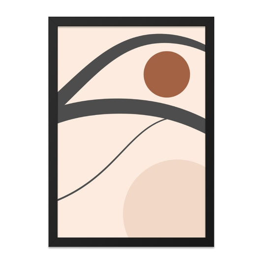 Abstract Geometric Wall Art, Minimalist Line Art Print, Modern Home Decor, Brown Circle Print, Neutral Colors Wall Decor, Aesthetic Art - Tawshia