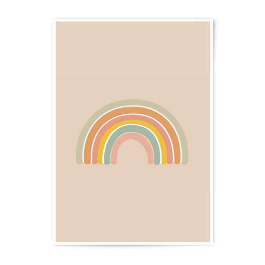 Boho Rainbow Photographic Print, Neutral Nursery Art, Pastel Rainbow Decor, Modern Kids Room, Scandinavian Style, Playroom Wall Art - Tawshia