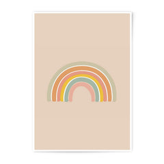 Boho Rainbow Photographic Print, Neutral Nursery Art, Pastel Rainbow Decor, Modern Kids Room, Scandinavian Style, Playroom Wall Art - Tawshia