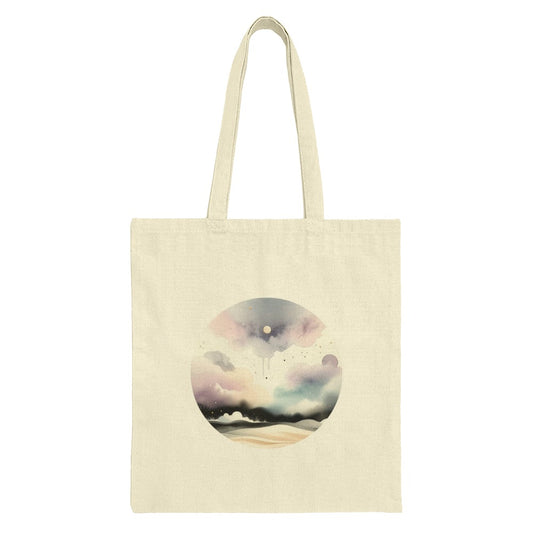 Watercolor Sky Tote Bag, Aesthetic Landscape Print, Cloudy Beach Scene, Minimalist Style, Pastel Colors, Artistic Design, Unique Art Gift - Tawshia