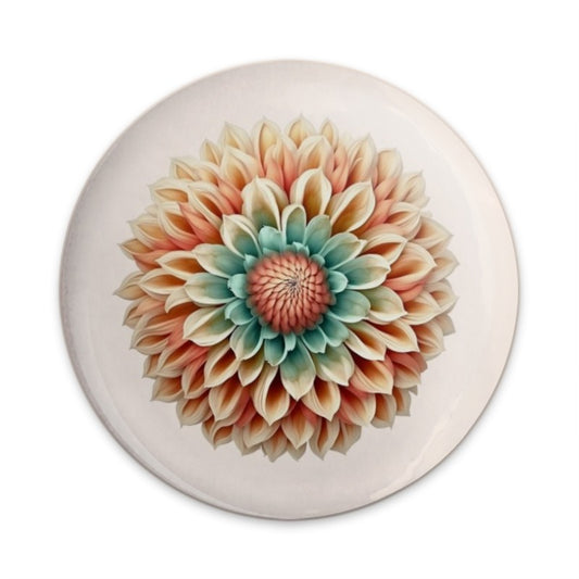 Dahlia Flower Pinback Button, Floral Button, Colorful Button, Unique Pin Badge, Artistic Button, Botanical Design Button, Nature Lover Gift - Tawshia